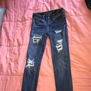 American Eagle patched jeans
